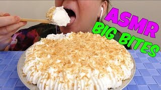 ASMR COCONUT CREAM PIE MESSY  BIG BITES NO TALKING [upl. by Patin]