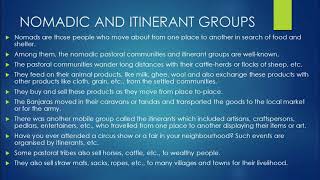 CLASS 7 NOMADIC AND ITINERANT GROUPS PPT [upl. by Nitsirhc]