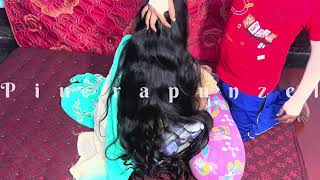 Sensational Long Hair Playing by Male Friend  Long Hair Fashion On [upl. by Sumetra]