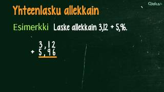 Matematiikka 7lk  Allekkain yhteenlasku [upl. by Adnavoj]