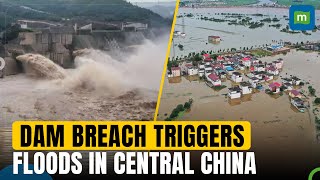 China Dam Breached  Chinese Officials Race To Stem Dam Breach Floods In Central China [upl. by Malinda515]