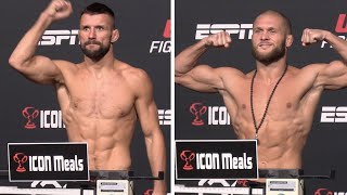 UFC Vegas 79 Official WeighIns Rafael Fiziev vs Mateusz Gamrot [upl. by Carce]