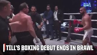 Darren Till’s boxing debut ends with a brawl in the ring  ESPN MMA [upl. by Anaiad]