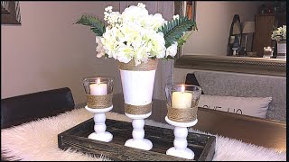 DIY DOLLAR TREE SPRING CENTERPIECE AND CHIT CHAT 2018 [upl. by Corson]