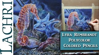 Lyra Polycolor Colored Pencil Review and seahorse demo w Lachri [upl. by Willyt]