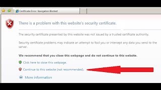 internet explorer certificate error fix windows 78910 in HINDI [upl. by Enelav]