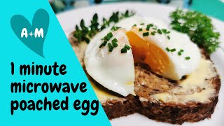 Microwave Poached Egg in 1 Minute a keto breakfast [upl. by Oinegue]