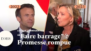 Loi sur l’immigration  quand Macron promettait un quotbarragequot contre Le Pen et l’extrême droite [upl. by Manoff]