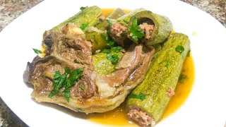 كوسة محشي على طريقتي  القرع أو الكورجات  سهلة و لذييييذة جدا  stuffed courgette [upl. by Anivram]