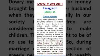 Dowry System Paragraph I HSC 2023 I Shorts hscparagraph dowrysystem [upl. by Adnilab]