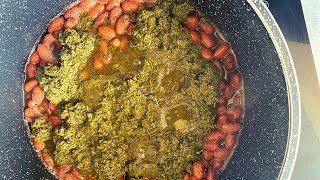 Cuisiner avec moi les FEUILLES DE MANIOC AUX HARICOTSrecette facile et rapide [upl. by Asilanom]