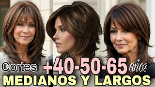 TRANSFORMA tu Imagen con Elegantes Estilos MEDIOS y LARGOS para MUJERES de 40 50 65 y más años [upl. by Gomar]