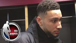 Ben Simmons reacts to 76ers play against Cavaliers  NBA on ESPN [upl. by Kopp]