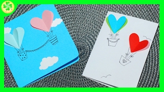 Kartka walentynkowa  balony z serc  Valentine card  heart balloons [upl. by Lucila]