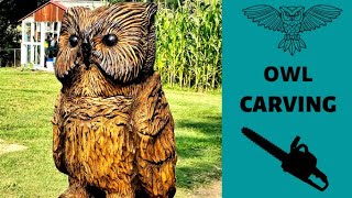 Great Horned Owl Carving From Start to Finish [upl. by Animar]