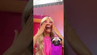 WOW BARBIE AND KEN IN REAL LIFE 🎀💞 DOG REACTS funnyanimals dog barbie makeup [upl. by Davidson]