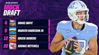 2024 NFL Mock Draft Quarterbacks go 14 for first time in NFL history  CBS Sports [upl. by Zetnwahs49]