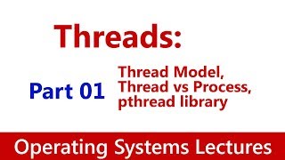 Operating System 33 Threads Thread Model Thread vs Process pthread library [upl. by Dadirac]