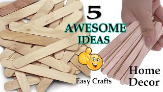 5 Awesome Popsicle Stick Crafts Ideas  DIY Ice Cream Stick Crafts [upl. by Feledy]