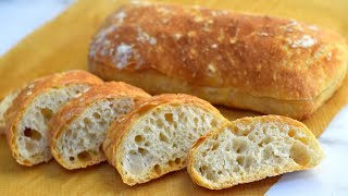 Easy Artisan Ciabatta Bread RecipeRustic Italian BreadNo Knead Rustic Bread [upl. by Olva897]