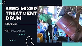 Mixing seed in a drum mixer [upl. by Phenice]