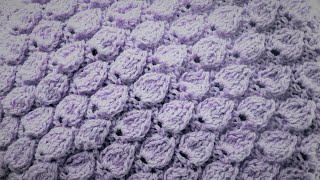 Tricot LE POINT DE LARMES OU GOUTTES  teardrop stitch  punto gotas [upl. by Jennette]