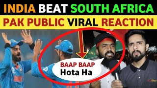 INDIA BEAT SOUTH AFRICA VIRAL PAKISTANI PUBLIC REACTION ON INDIAS WIN WORLD CUP 2023  REAL TV [upl. by Ghassan493]