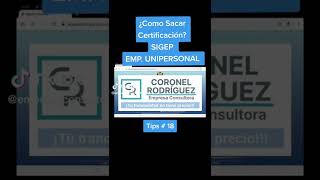 ¿Cómo sacar Certificado de SIGEP para Empresa Unipersonal [upl. by Hartzel]