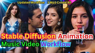 How To Create Music Video With Stable Diffusion AnimateDiff Workflow [upl. by Enitsrik]