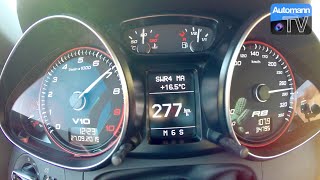 Audi R8 V10 Spyder 525hp  0290 kmh acceleration 60FPS [upl. by Harrow819]