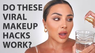 TRYING VIRAL MAKEUP HACKS AND TRENDS TO SEE IF THEY ACTUALLY WORK  NINA UBHI [upl. by Wagshul569]