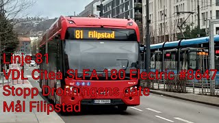 Connect Bus Nordre Follo  Linje 81  VDL Citea SLFA180 Electric 8647 [upl. by Yeta39]