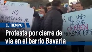 Caos vial en avenida Boyacá por protesta en barrio Bavaria tras cierre de vía [upl. by Vary]