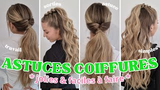 COIFFURE SIMPLE CHEVEUX LONG POUR TOUS LES JOURS ✨ COIFFURE FACILE ET RAPIDE POUR LE TRAVAIL [upl. by Ardnaet]