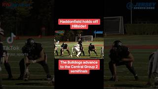 Haddonfield holds off Hillside to open the Central Group 2 playoffs football [upl. by Onez]