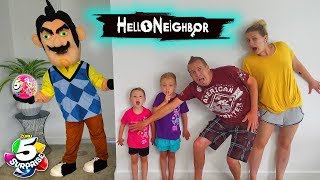 Hello Neighbor in Real Life 5 Surprise Ball Toy Scavenger Hunt at a Strangers House [upl. by Heer]