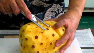 Pineapple peeling removing eyes and cuttingMP4 [upl. by Nivla]