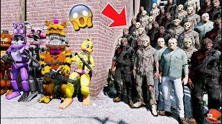 Can The Animatronics Defeat the Evil Jason Voorhees Army GTA 5 Mods FNAF RedHatter [upl. by Werdn74]