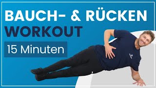 15 Minuten Bauch amp Rücken Workout ➡️ Einfache Übungen für Deine Körpermitte [upl. by Livy553]