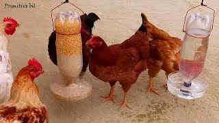 Como hacer bebedero y comedero para gallinas con botellas de plástico [upl. by Aysahc]