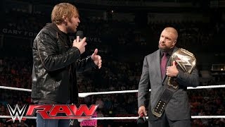 Dean Ambrose interrupts Triple H with a bold challenge Raw February 29 2016 [upl. by Dagney]