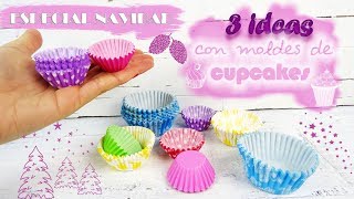 3 IDEAS FÁCILES PARA CREAR ADORNOS DE NAVIDAD CON MOLDES DE CUPCAKES [upl. by Noguchi192]