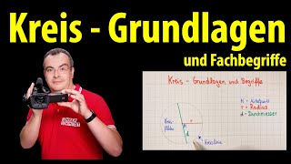 Kreis  Grundlagen amp Begriffe  Radius Durchmesser Kreisfläche Kreislinie  Lehrerschmidt [upl. by Lawan255]