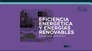 Eficiencia energética y energías renovables Enmarcadas en el RIGI [upl. by Navoj828]