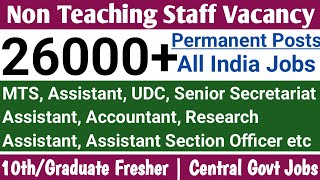 26000 Non Teaching Staff Recruitment 2024  Permanent Central Govt Jobs New Vacancy 2024 [upl. by Alyworth226]