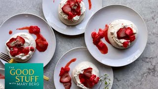 Marys Recipe of the Day Strawberry Rhubarb Pavlova  The Good Stuff with Mary Berg [upl. by Duester]