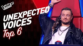 UNEXPECTED VOICES and Blind Auditions in The Voice  TOP 6 [upl. by Ylrebmi]