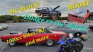 Dodge vs the World 1 liter bikes Big block nitrous and twin turbo g body [upl. by Lytle736]