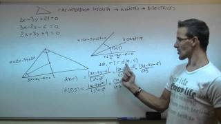 Incentro de un triangulo SECUNDARIA 4ºESO Geometria plana bisectriz [upl. by Missi44]