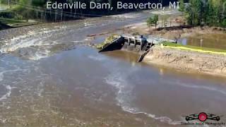 UPDATE Dams fail Edenville Michigan 2 Breached Dams 500 Year Flood Part 13 4K Drone Footage [upl. by Wilen]